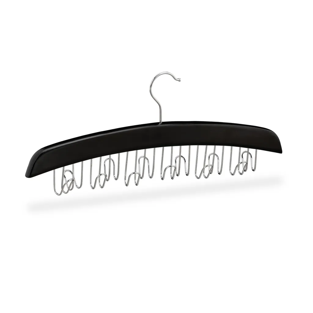 relaxdays 4 x portacinture in legno nero - 8