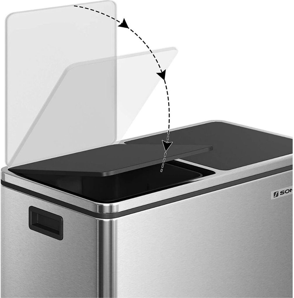 SONGMICS Mülltrenner 2 x 30,0 l silber Produktbild 18