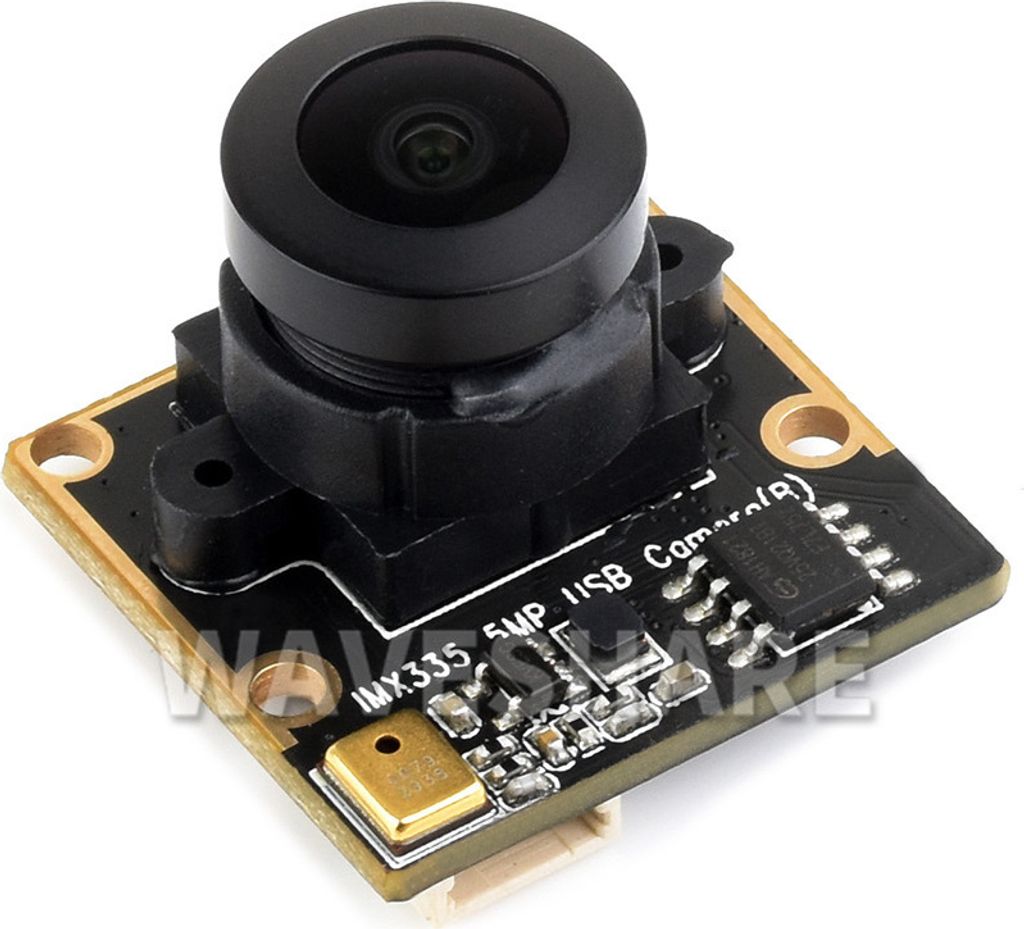 Waveshare IMX335 5MP USB Kamera, 2K Video, 30 FPS, 2592×1944, Weitwinkel 175°, Fixfokus, WDR