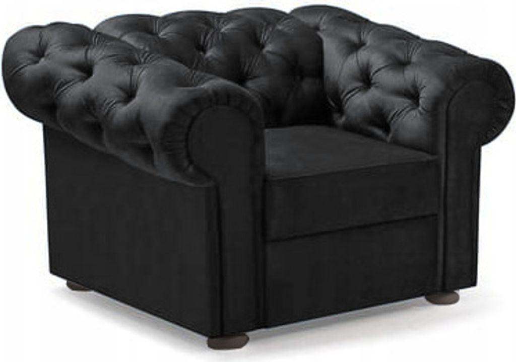 BEQUEMER ELEGANTER VALENTINO SESSEL FÜR DAS WOHNZIMMER (Schwarz - Kronos 7)