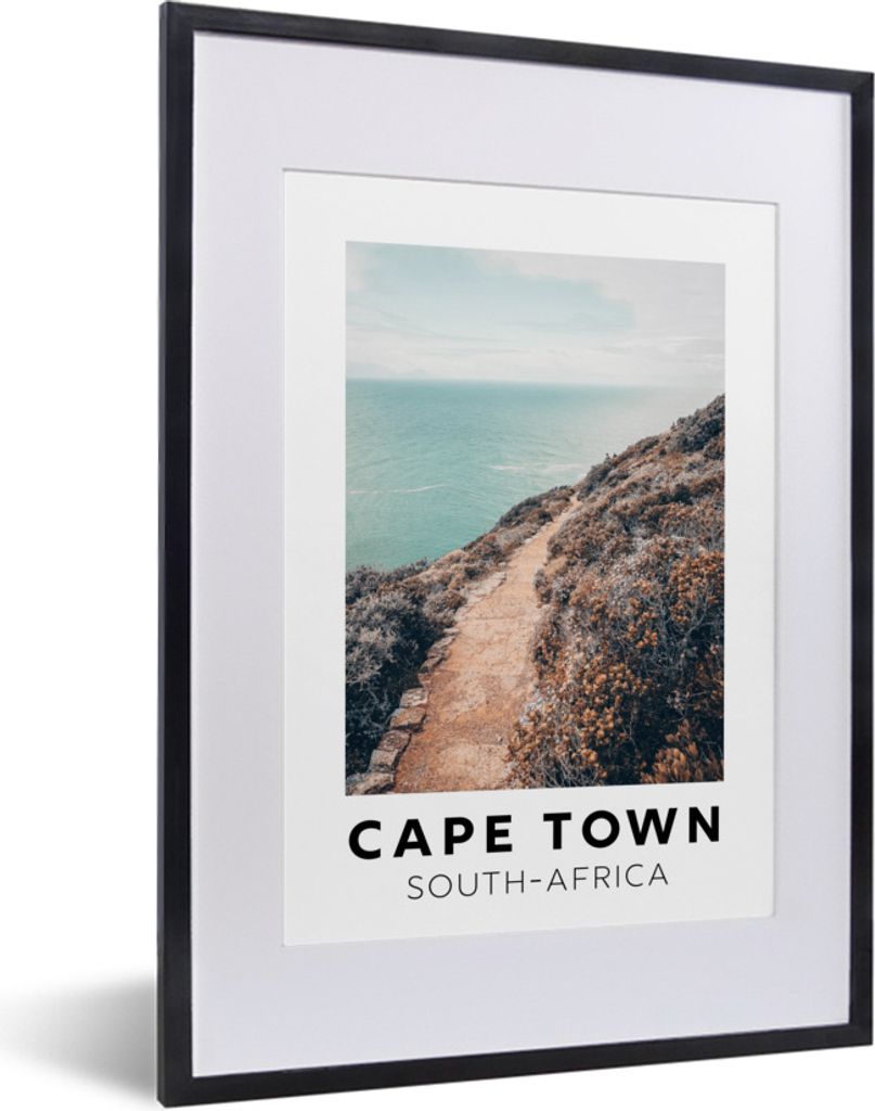 MuchoWow Gerahmtes Poster Südafrika - Straße - Natur - Meer 30x40 cm - Poster mit Schwarzem Bilderrahmen Wandposter Rahmen Foto Bilder - Wandpo...