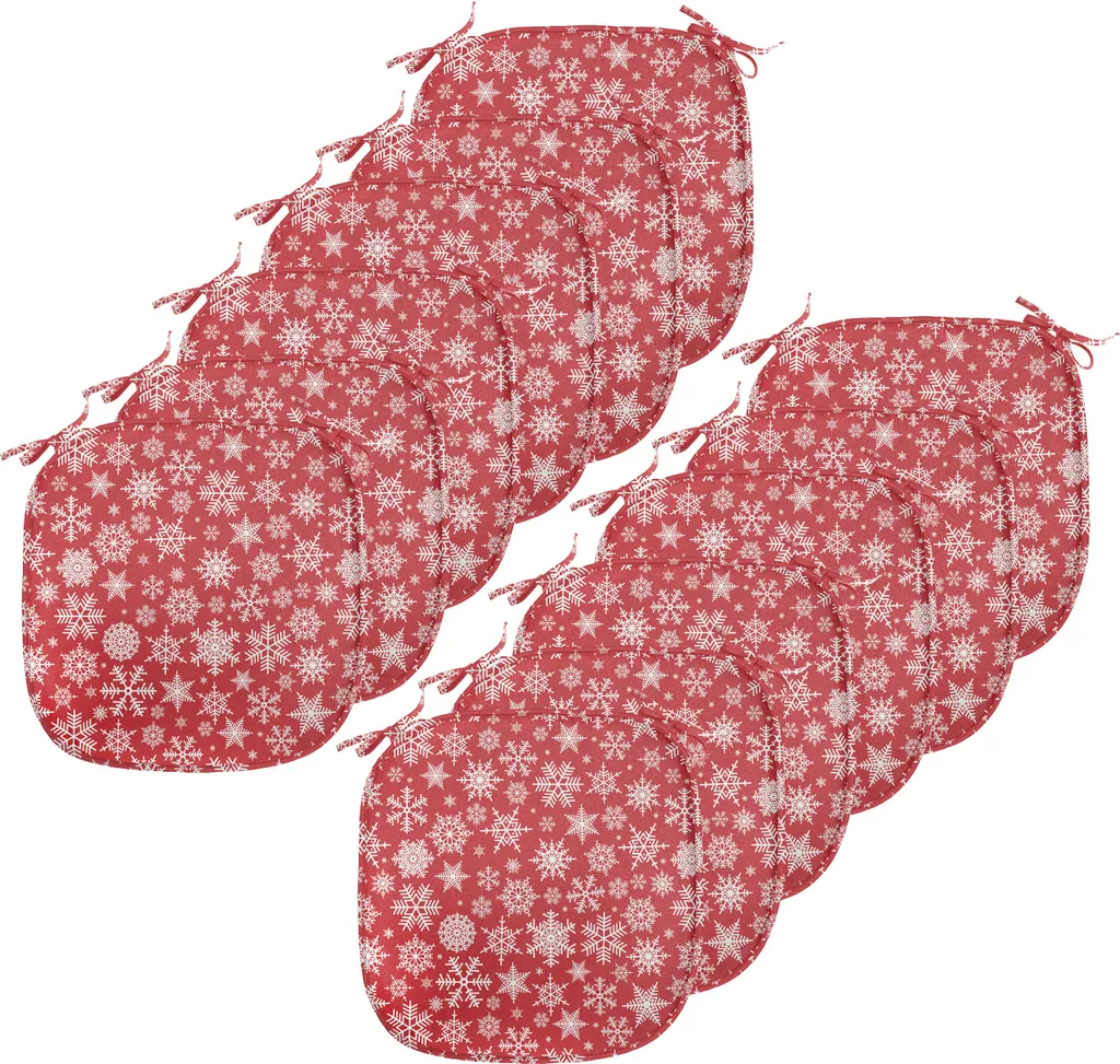 Coussin de Chaise Imperméable Lot de 12 pour Décoration d'Hiver Rouge