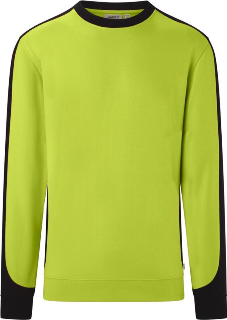 HAKRO Sweatshirt Contrast ECO #549 Gr. XS kiwi/schwarz
