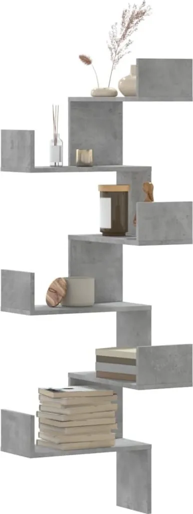 Scaffale Angolare Moderno 147cm Grigio Cemento | Arredo Design Cloris