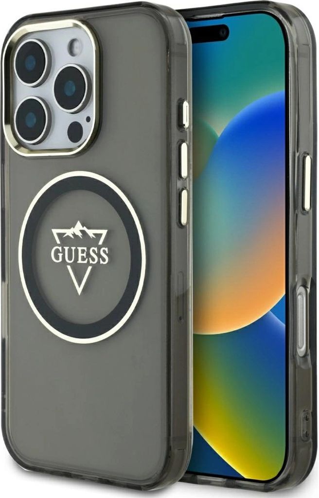 Guess IML Metall Logo MagSafe Hülle iPhone 16 Pro Max