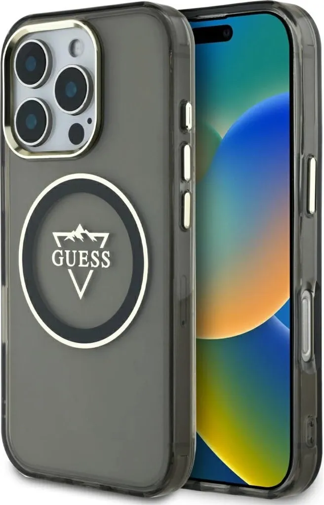 Cover MagSafe Guess iPhone 16 Pro Metal Mountain Logo IML - Protezione