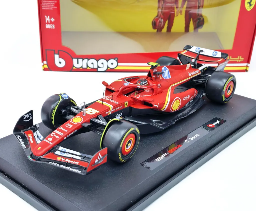 Modèle Réduit Ferrari F1 SF-24 Carlos Sainz n°55 Bburago 1:18 - Idée Cadeau