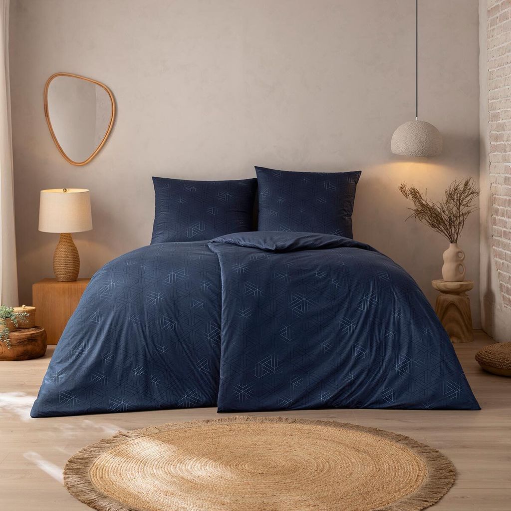 Estella Mako Interlock Jersey Bettwäsche Pippa indigo 140x200 cm + 70x90 cm