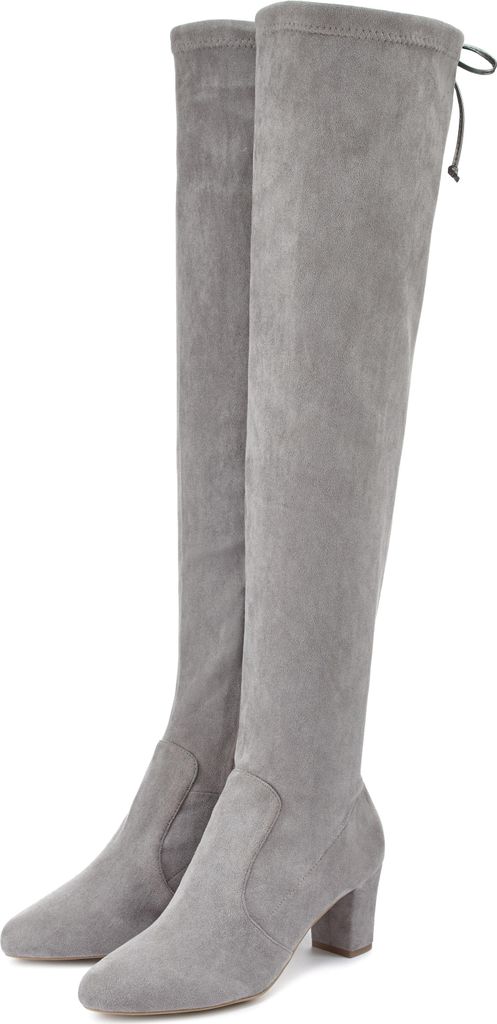LASCANA Overkneestiefel hellgrau Größe 36
