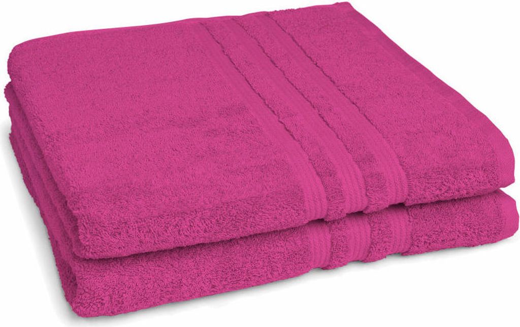 Castell Frottier Duschtuch 2er Set, 100% Baumwolle, 550g/m², Beere, 70x140 cm, 0100144/537/772/605