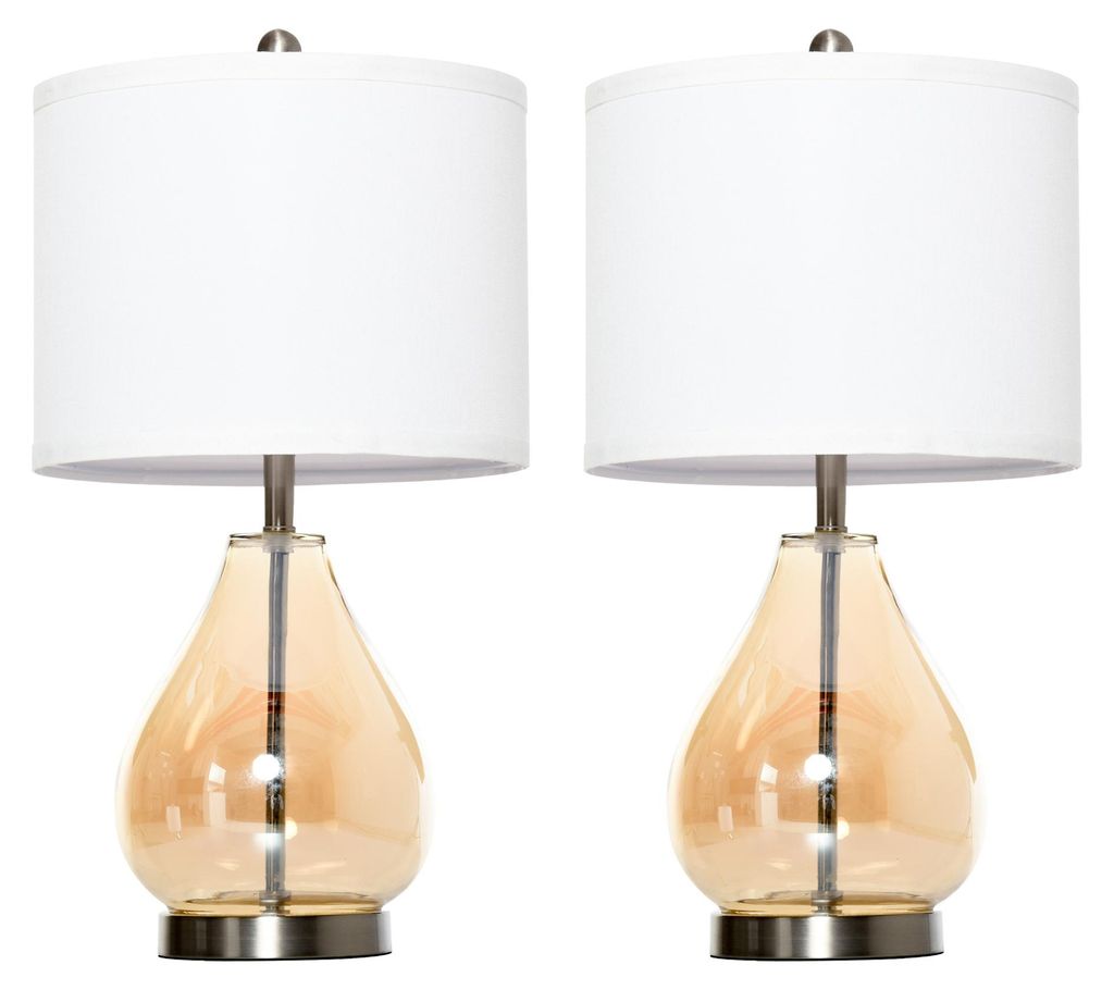 HOMCOM 2-delige set tafellampen, nachtlampen, E27 fitting, Productafbeelding 