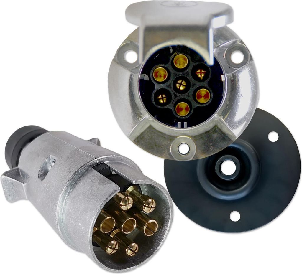 Anhänger Steckerset 7-polig | Aluminium | Stecker, Steckdose, Dichtung