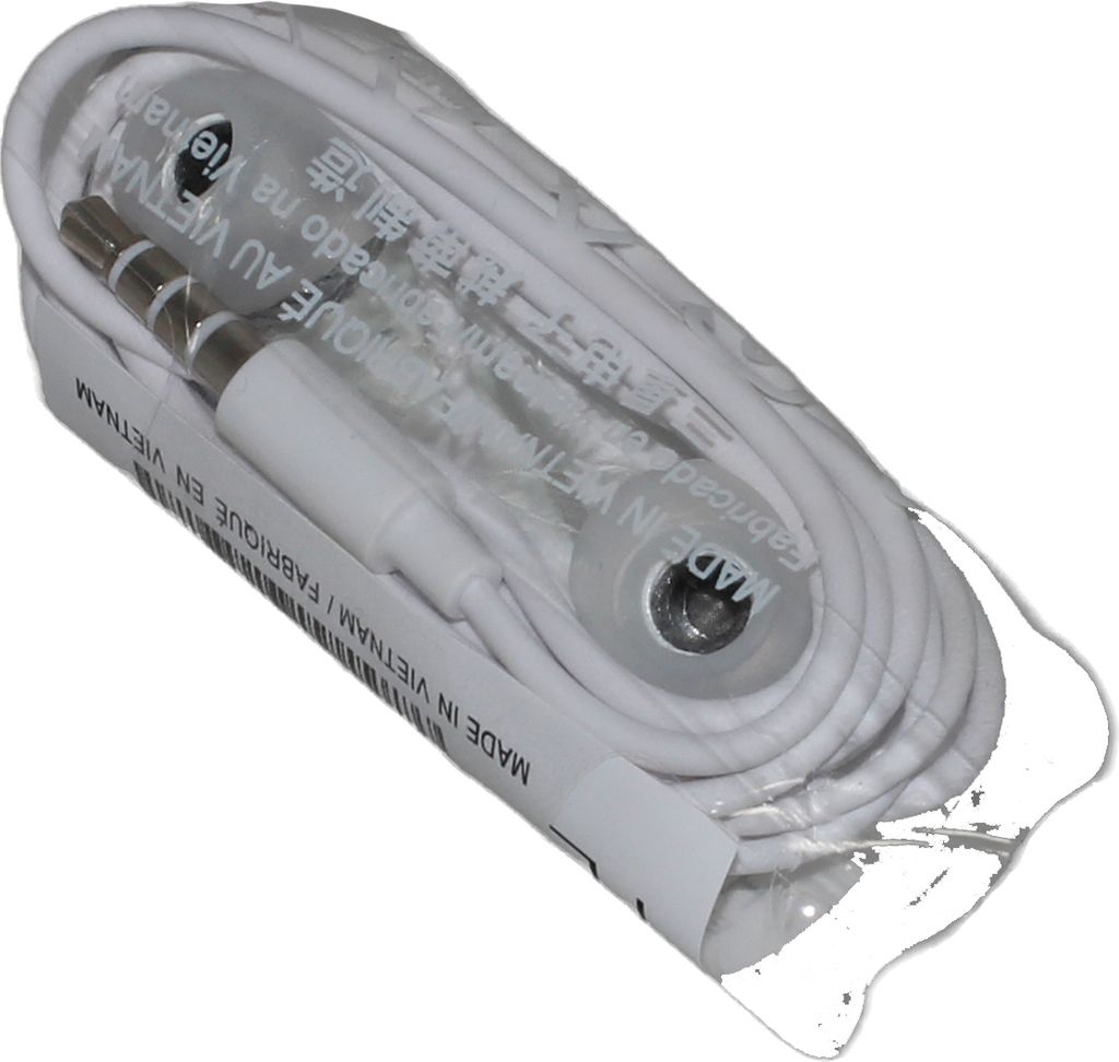 Kopfhörer für Original Samsung Galaxy Xcover 4 SM-G390 weiß white In-Ear earphone Headset Ohrhörer 3,5mm Stereo Sound 64 + Hakai Pad