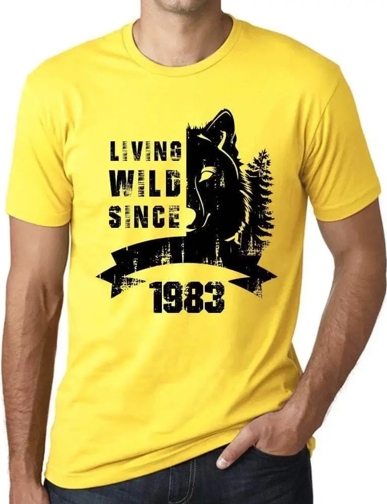 Herren Grafik T-Shirt Wildes Leben seit 1983 – Living Wild Since 1983 – Geschenk 41. Geburtstag Jahrestag 41 Jahre Jubiläum 41 Jährige Mann J...
