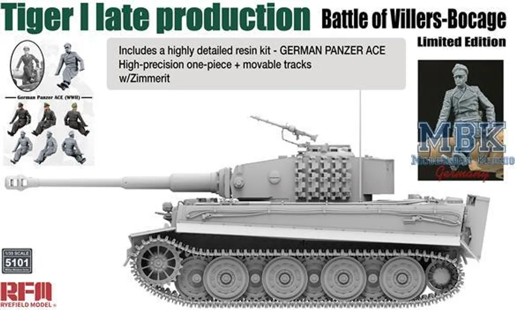 Tiger I RFM5101 Montage Facile Haute Précision Villers-Bocage 1/35 RFM