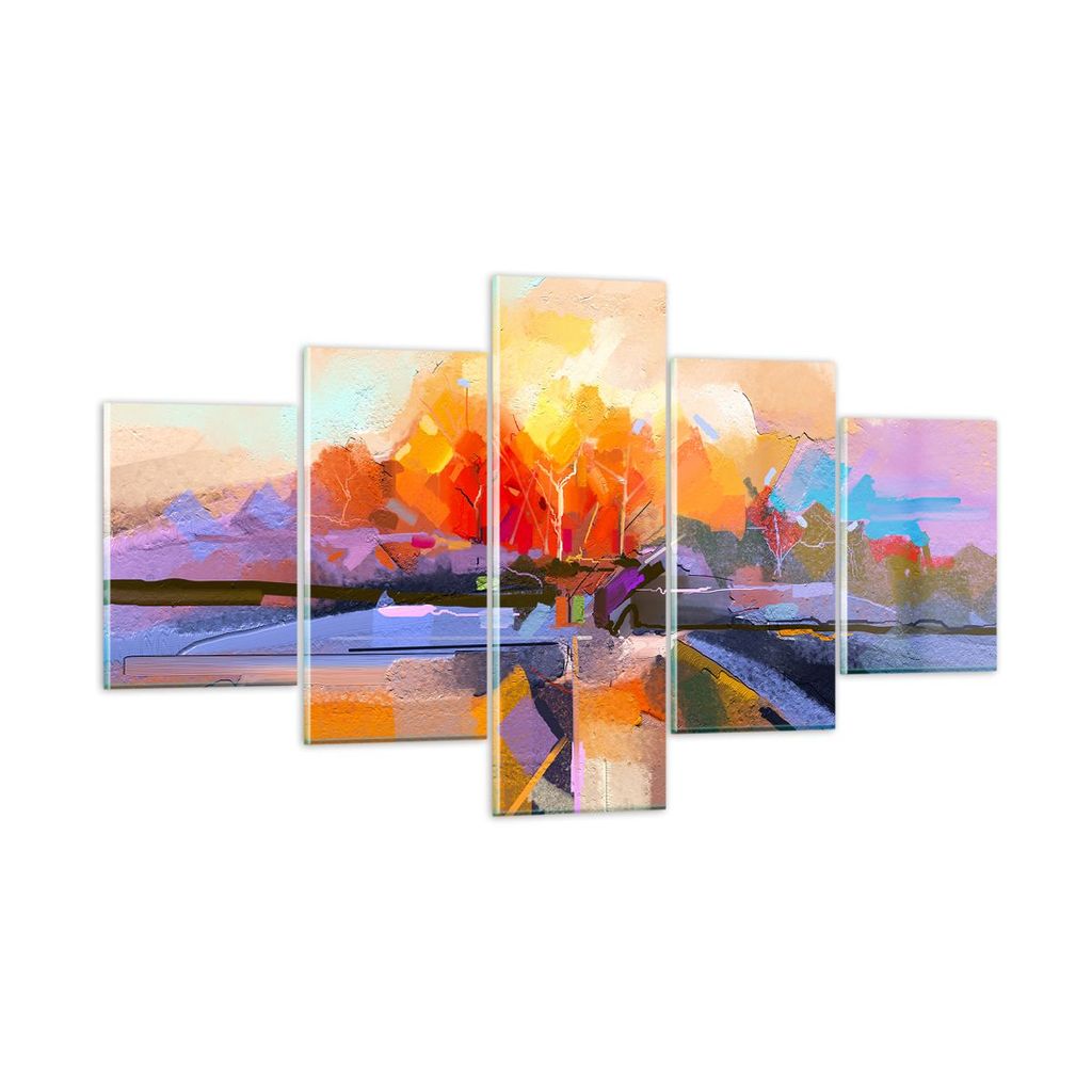 Bilder auf glas - Abstraktion modern - 125x70cm - Glasbilder - Wandbilder - Kunstdruck - zum Aufhängen bereit - Wanddekoration aus Glas - Glas Bil...