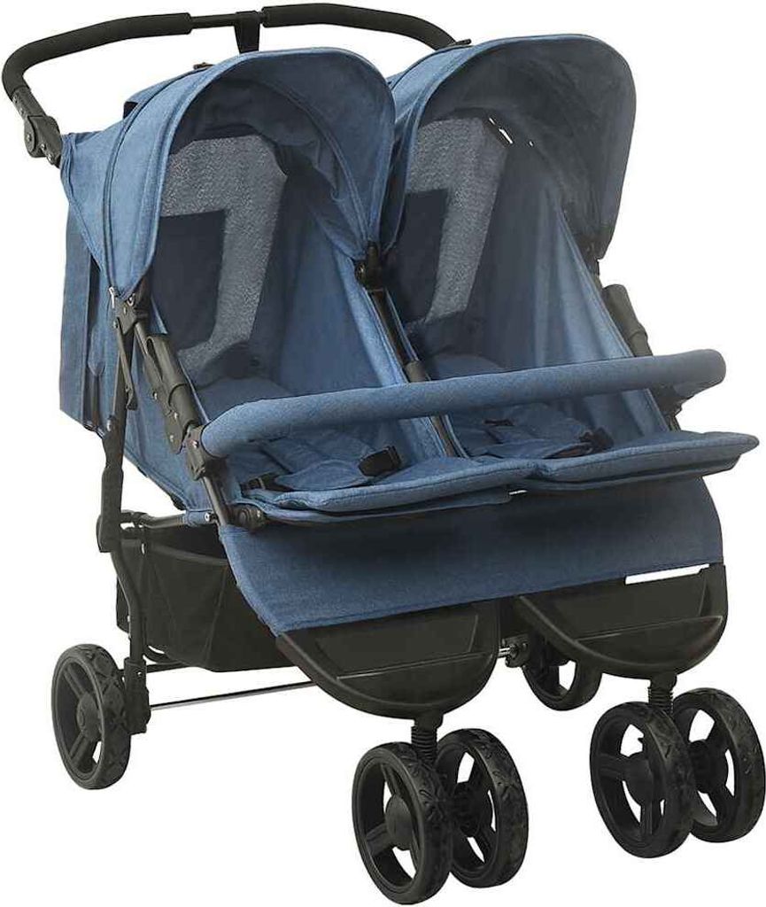 Geschwisterwagen Marineblau Stahl