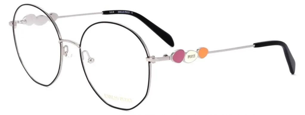 Pucci Mod. Ep5145 Noir - Lunettes en Acétate Noir avec Branches Logo