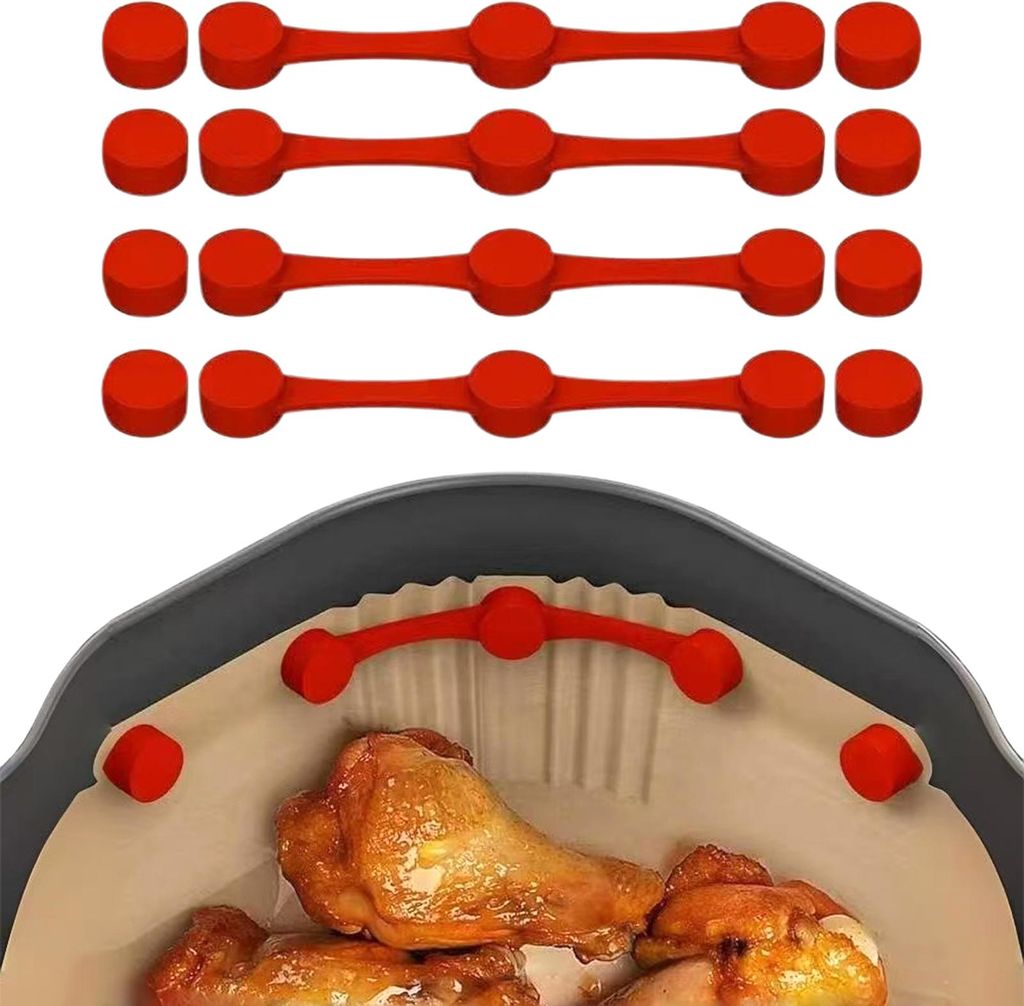 Magnetischer Silikon-Schnallenverschlussclip für Pergamentpapiereinlagen, hitzebeständiger Schnellverschluss-Clip für Air Fryer-Papierhalter