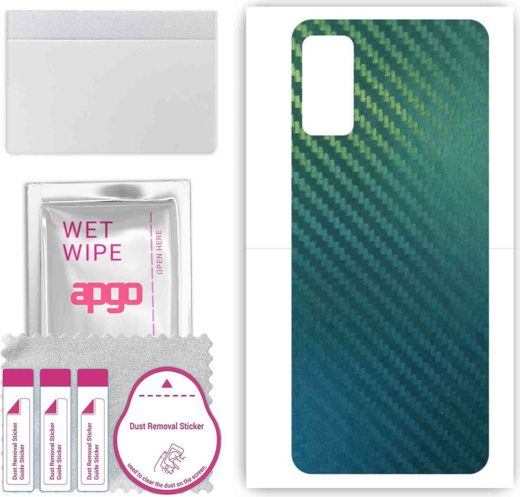 apgo Rückseite Schutzfolie, Skin, kompatibel mit Wiko Power U20, Hinten Displayschutzfolie aus Vinylfolie, kratzfest, einfache Montage - Kohlensto...