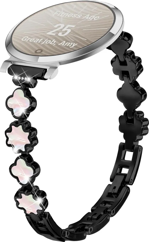 Cinturino Fashion Garmin Lily 2 Nero Quadrifoglio - Look Elegante