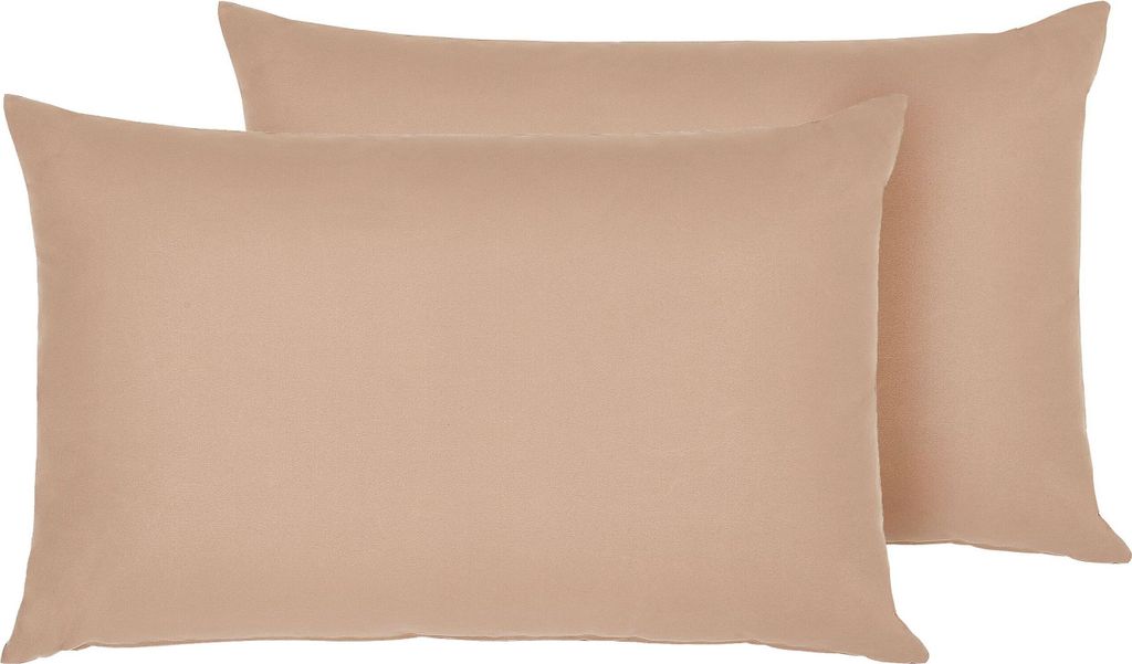 BELIANI Gartenkissen 2er Set Sandbeige Polyester Rechteckig 70 x 50 cm Deko Dekokissen für Garten Terrasse Balkon Innenräume