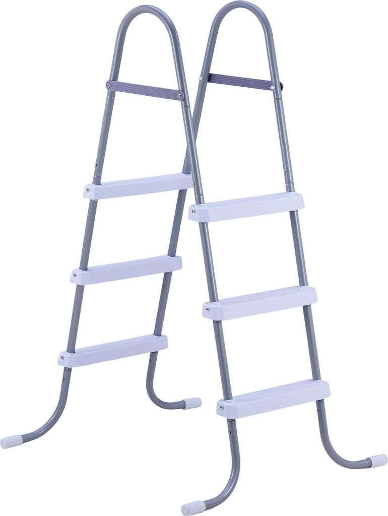 SucceBuy Poolleiter aus Kohlenstoffstahl mit 136 kg Tragkraft, A-förmige Einstiegsleiter für Aufstellpools mit 106,7 cm Tiefe, Sicherheitsleiter ...