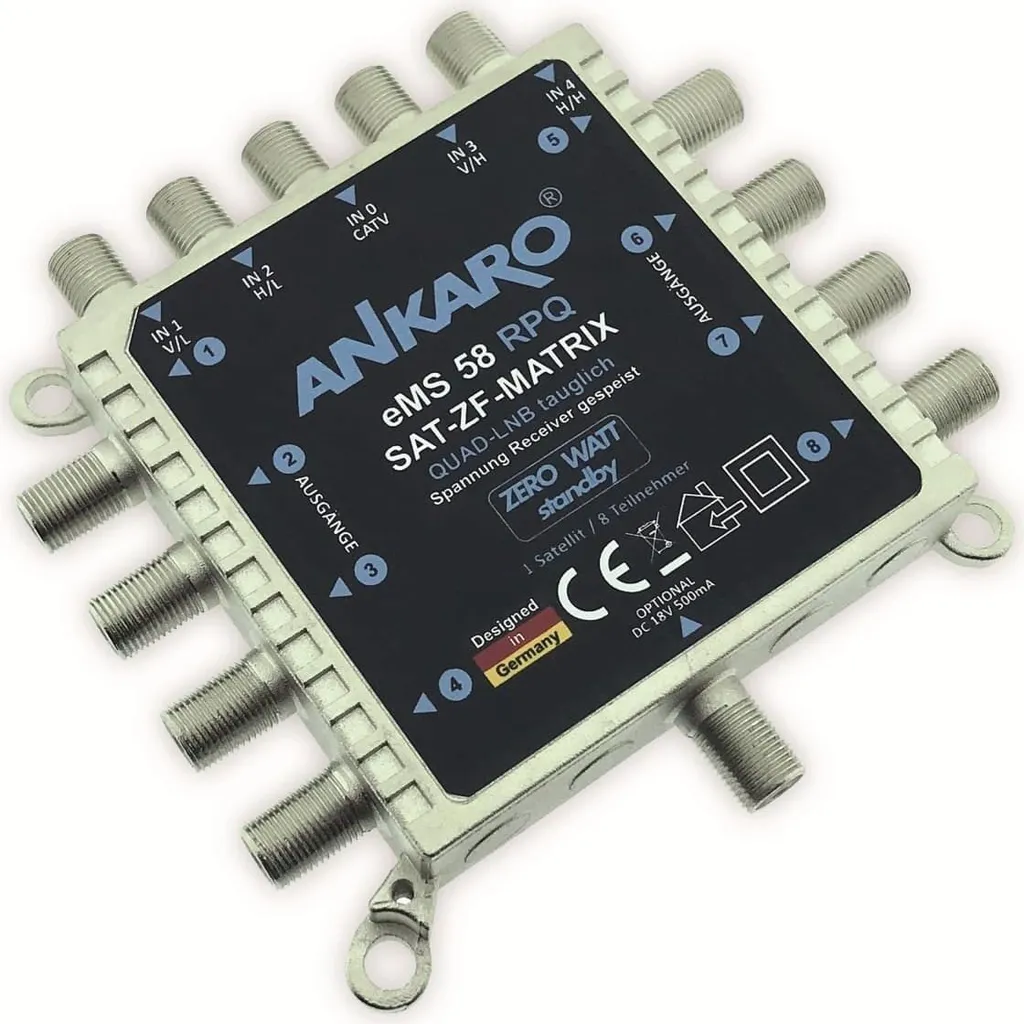 Ankaro eMS 58 RPQ Commutateur SAT 5/8 compact avec alimentation intégrée