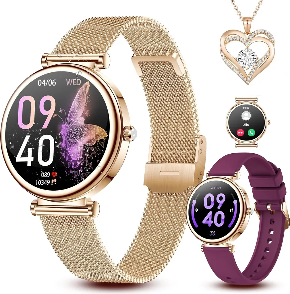Smartwatch FIYAPOO Impermeabile IP68 - Cardiofrequenzimetro Donna HD