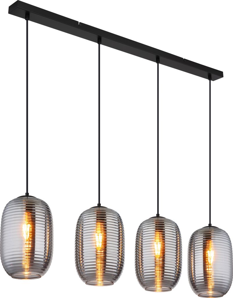 Globo Lighting|Hängeleuchte Metall schwarz matt, 4x E27