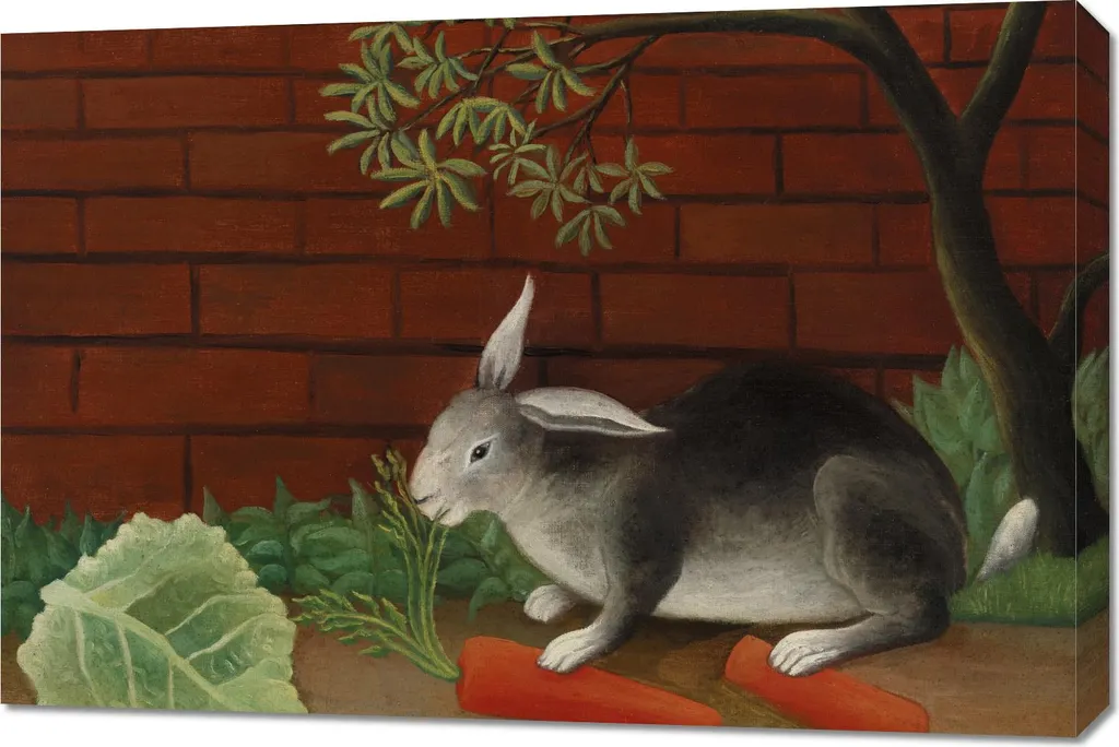 Quadro 90x60 cm The Rabbit's Meal Rousseau Vintage | Arredo Salotto