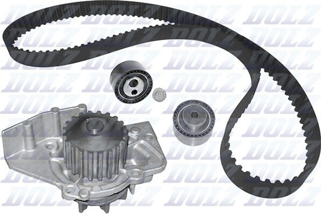 DOLZ KD008 Zahnriemensatz + Wasserpumpe für FIAT Scudo Kastenwagen (220) Scudo Kombi (220) ULYSSE (220) passend für PEUGEOT 206 Schrägheck (2A/C...