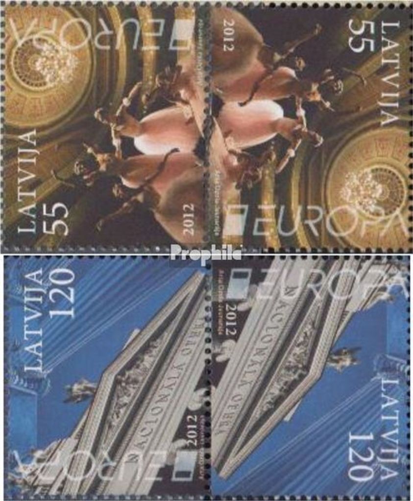 Briefmarken Lettland 2012 Mi 829K-830K (kompl.Ausg.) Kehrdruckpaar postfrisch Europa
