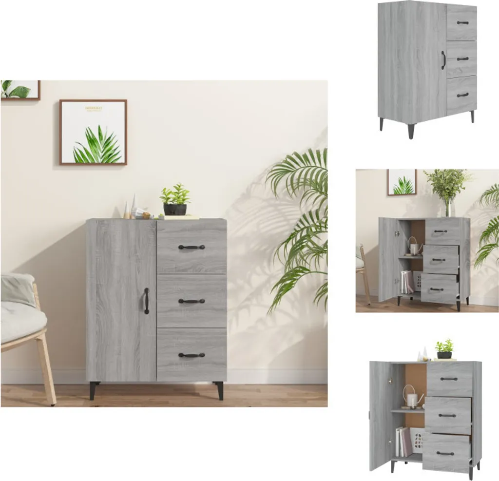 vidaXL Madia per Casa 69,5 cm Grigio Sonoma - Organizzazione e Stile