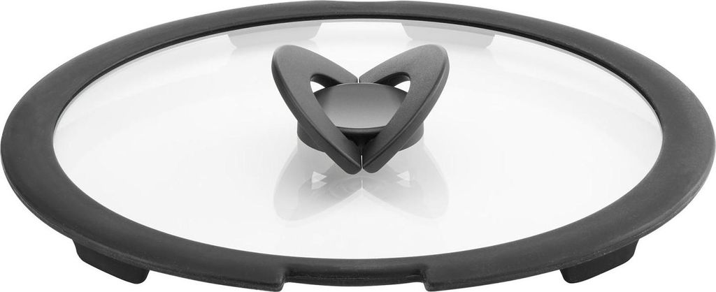 Lagostina Ingenio 010244060124 Deckel Rund Schwarz, Transparent