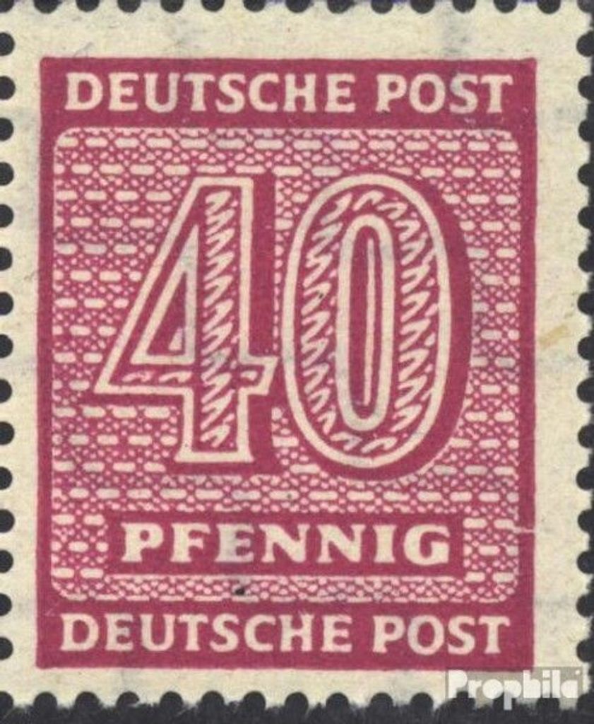 Briefmarken Sowjetische Zone (All.Bes.) 1945 Mi 136II, rechter Rand gebrochen (Feld 85) postfrisch Ziffer