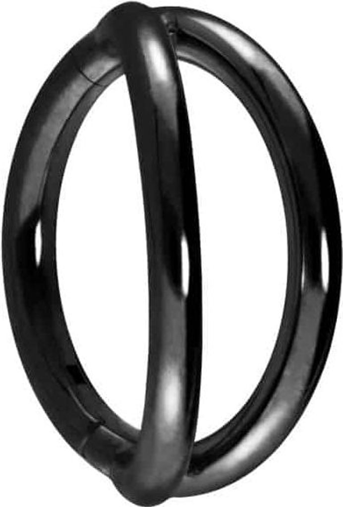 Ohrpiercing, Nasenpiercing, Septum Piercing Titan Segmentring Clicker 2 RINGE Schwarz Innendurchmesser: 7mm + Stabstärke: 1mm