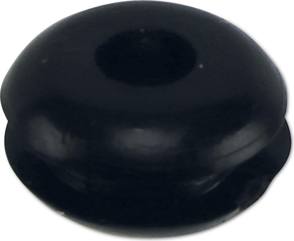 KSS Kabeldurchführungstülle PVC, schwarz, Plattenstärke 1,7, Loch-Ø 3, offen, 1 Stück