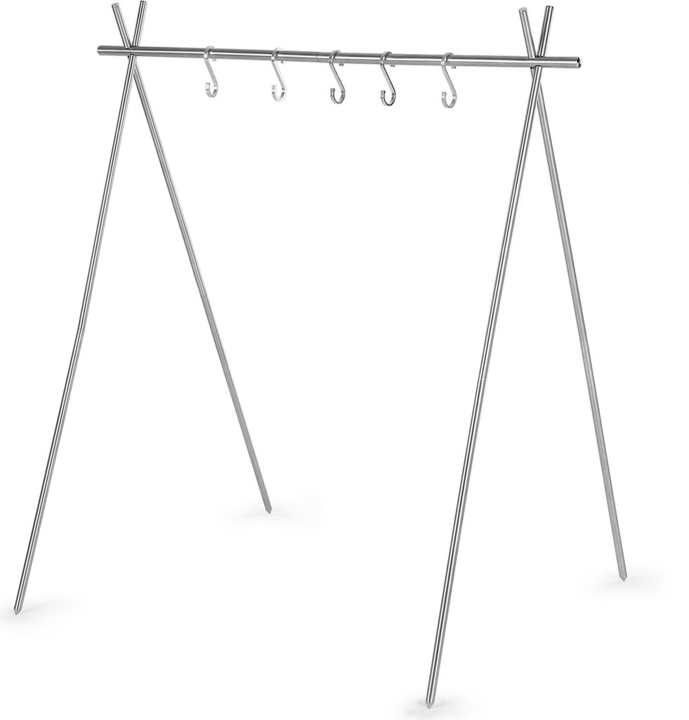 Tragbarer zusammenklappbarer Camping-Aufhaenger aus Edelstahl fuer Kleiderbuegel