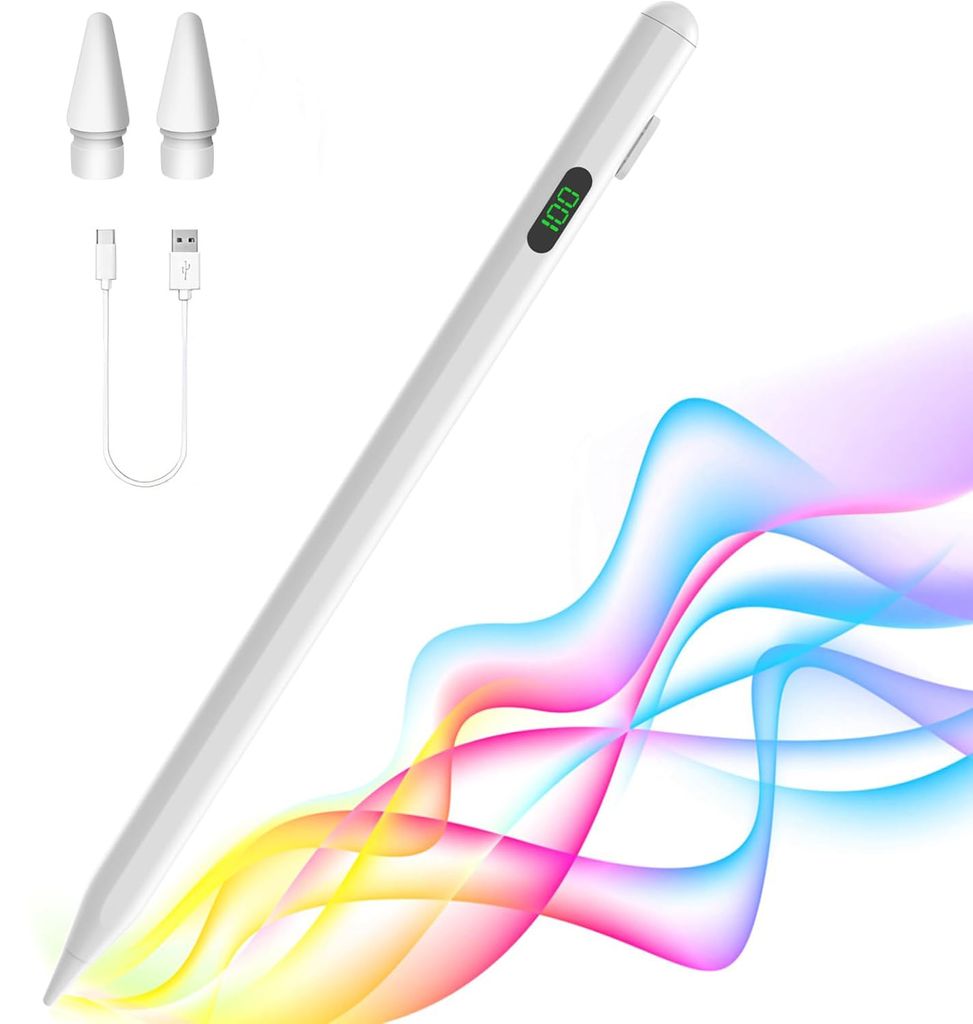 Eingabestift Stylus Stift für iPad Apple 2018-2025 mit USB-C Schnellladeleistung,Palm Rejection und Neigungssensitivität für iPad Pro, i-Pad