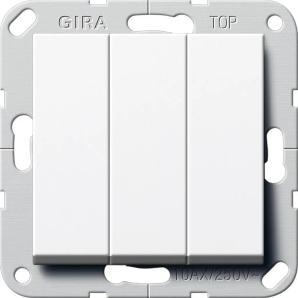 Interrupteur GIRA 283203 Bipolaire 2P Blanc Brillant pour Installation Pro