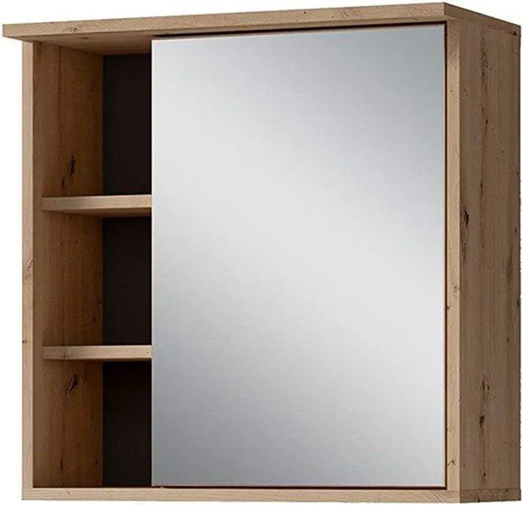 Rangement mural de salle de bains en bois marron 60 cm