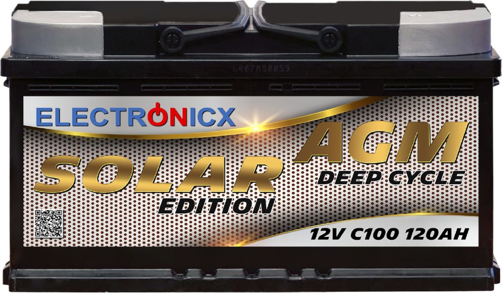 Electronicx Solar Edition AGM Batterie 120AH - 12V Solar Produktbild 