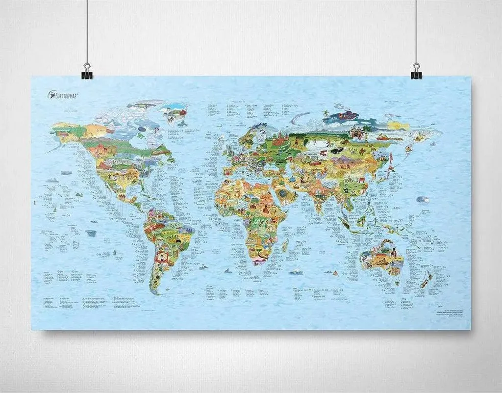 Awesome Maps Carte Surftrip Edition Originale Multicolore Taille Unique