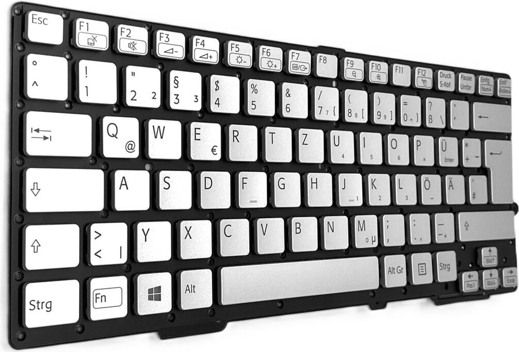 DEUTSCHE - Tastatur Keyboard kompatibel für Sony Vaio SVS13A3Z9E - silber