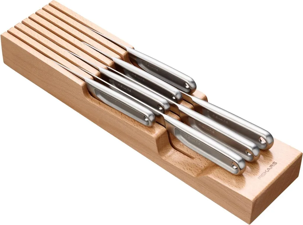 Blocco Coltelli in Legno Fiskars 1062890 per Cassetto - Standard FSC