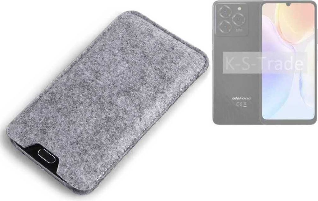 K-S-Trade Filz Handyhülle kompatibel mit Ulefone Note 20 Pro Schutzhülle Filztasche Filz Tasche Case Sleeve Handy Hülle Filzhülle grau