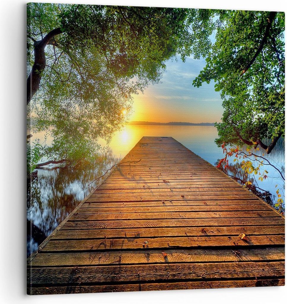 Bild auf Leinwand - Leinwandbild - Brücke See - 60x60cm - Produktbild 