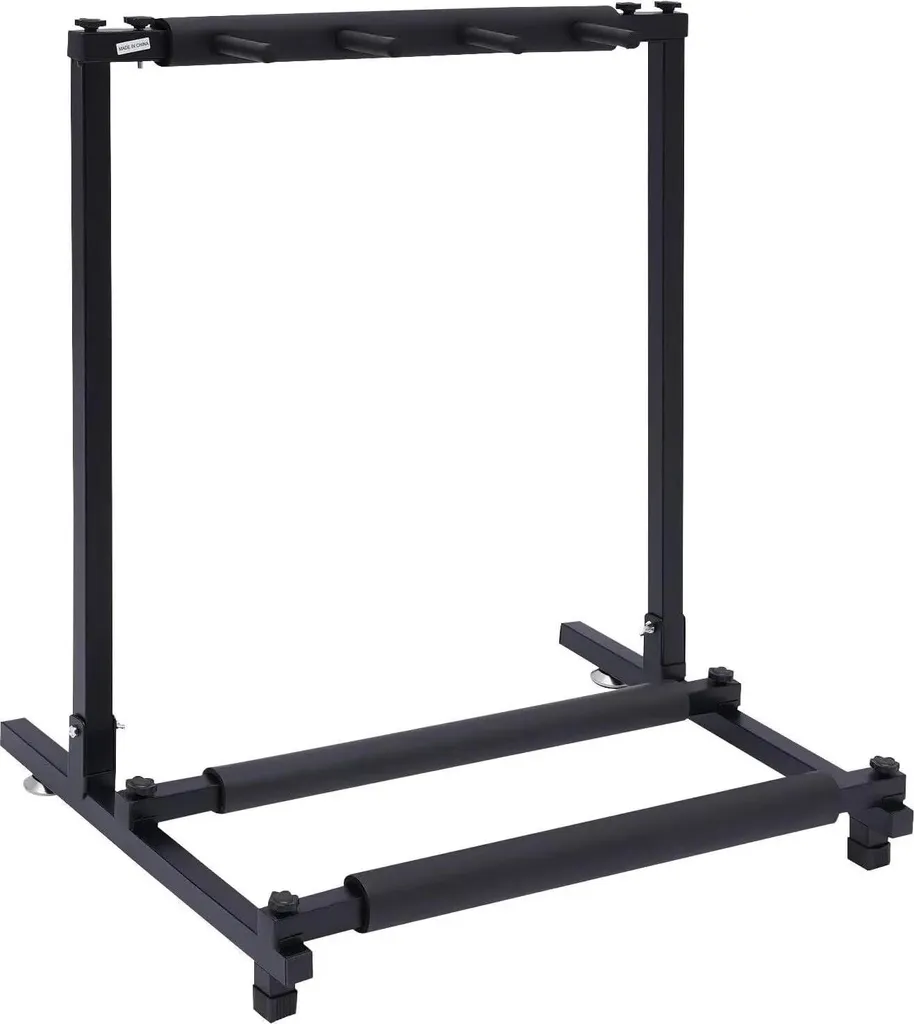 Support guitare triple au sol en fer et mousse noir pour 3 guitares