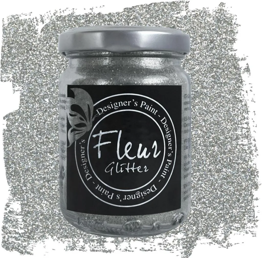 Fleur Glitter Argent 90g pour résine époxy et loisirs créatifs DIY